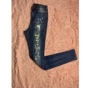 Distressed high waist skinny jeans